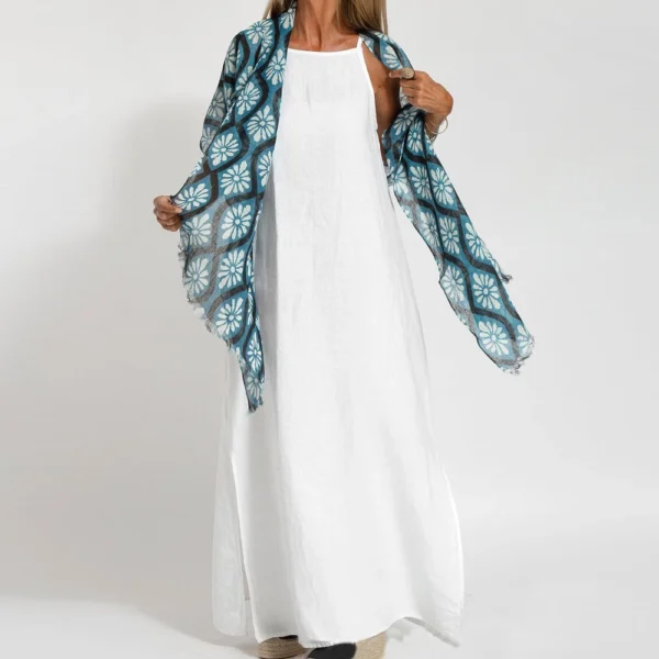 Women's Fashion Casual Loose Cotton Linen Split Sleeveless  Dresses - Image 10