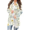 Women's Fashion Casual Vintage Floral Printed Mid-Length Cardigan Jacket - Image 9