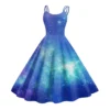 Women's Fashion  Printed Sexy Strapless Gothic Cocktail Dress Punk, Vintage - Image 4
