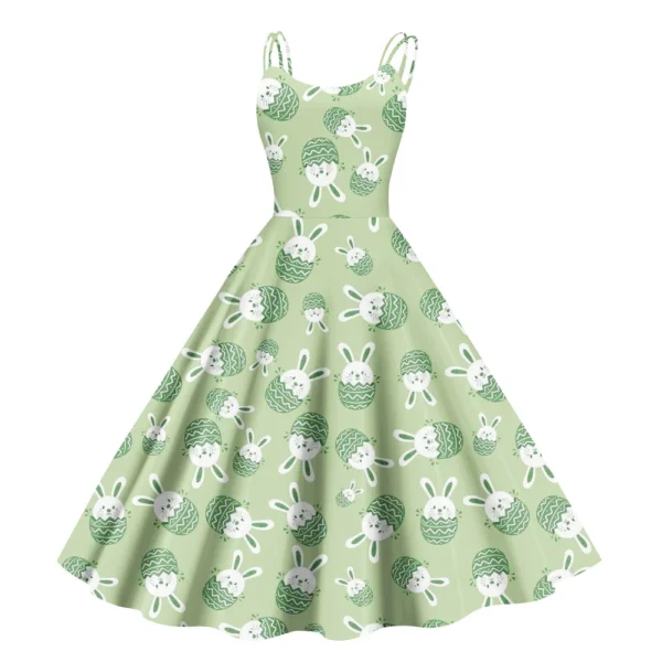 Women's  Casual Fashion Flower Print Sexy Off Shoulder Punk Retro Skirt - Image 26