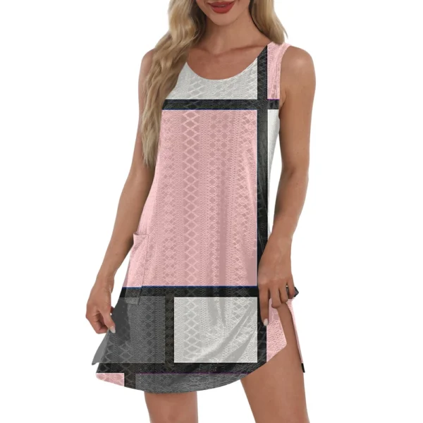 Women's Casual Sundress With Pockets Summer Boho Beach Dress T-Shirts Dress V - Image 32