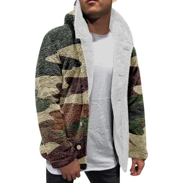Men'S Winter Zipper Hooded Fleece Sweatshirt With Patch Pocket Casual Jacket - Image 14