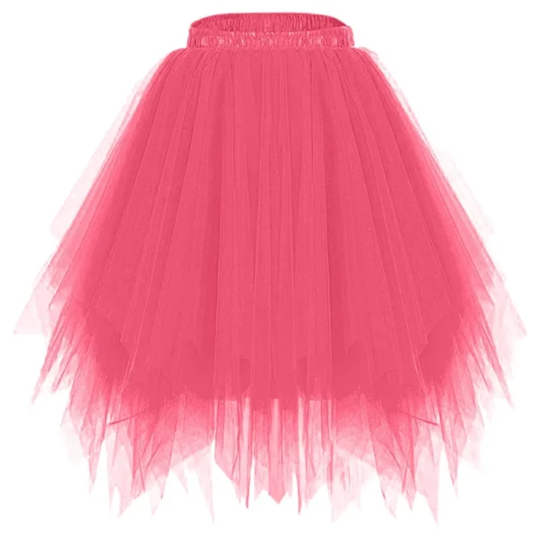 Women's Fashion Solid Color Half Skirt Party Ballet Puff Skirt Mesh Skirt - Image 7