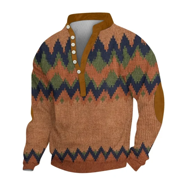 Men's Corduroy Cardigan 6-button Long-sleeved Sweatshirt - Image 19