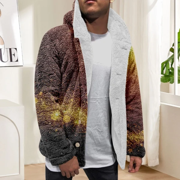 Men'S Winter Zipper Hooded Fleece Sweatshirt With Patch Pocket Casual Jacket - Image 13