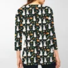 Women's Casual Round Neck Easter Egg Print Three-quarter Sleeve T-shirt Top - Image 11