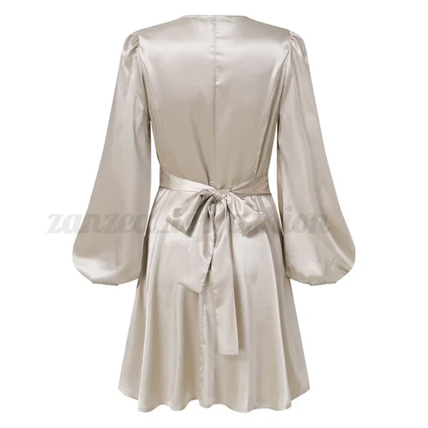 Women's cuff V-neck shirt dress - Image 8
