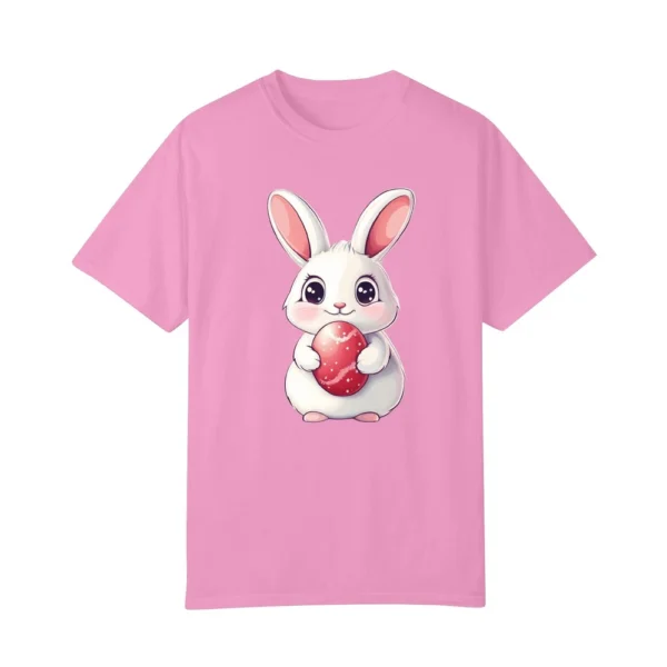 Happy Easter Women's Fashion Printed Round Neck Short Sleeve T-Shirt Pullover - Image 2