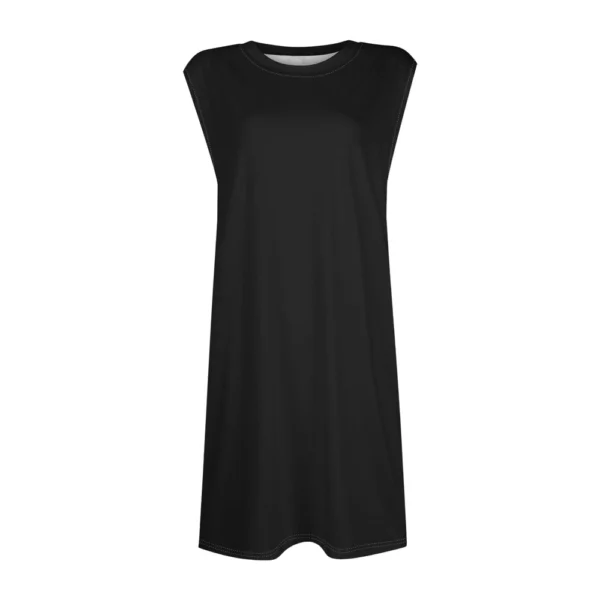 Women's Casual And Fashionable Round-neck Sleeveless Printing Mid Length Dress - Image 11