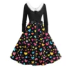 Women's Fashion Round Neck Casual Slim  Printed Long Sleeve Dresses - Image 2