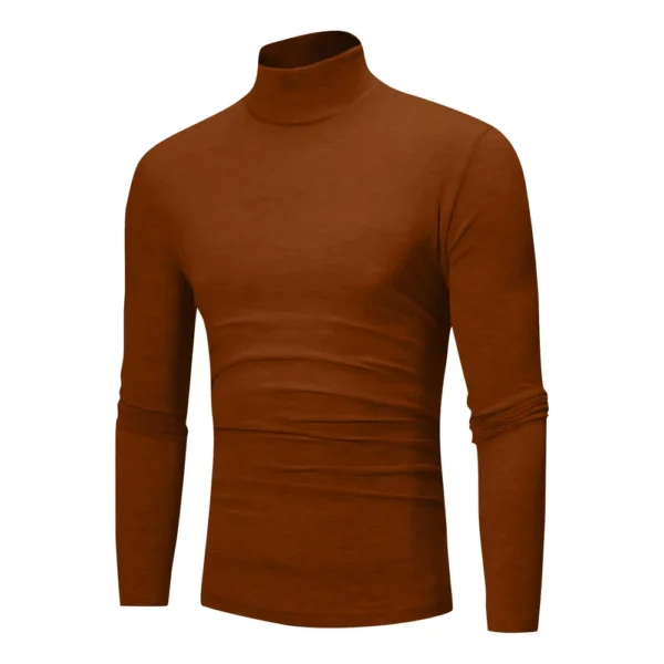 Men's Warm T-shirt Long Sleeved Warm Top Winter Sweater Warm Sports Shirt - Image 10