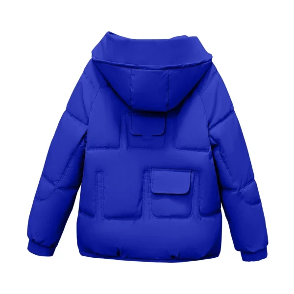 Women's Casual Warm Versatile Large Collar Solid Color Thickened Cotton Coat - Image 11