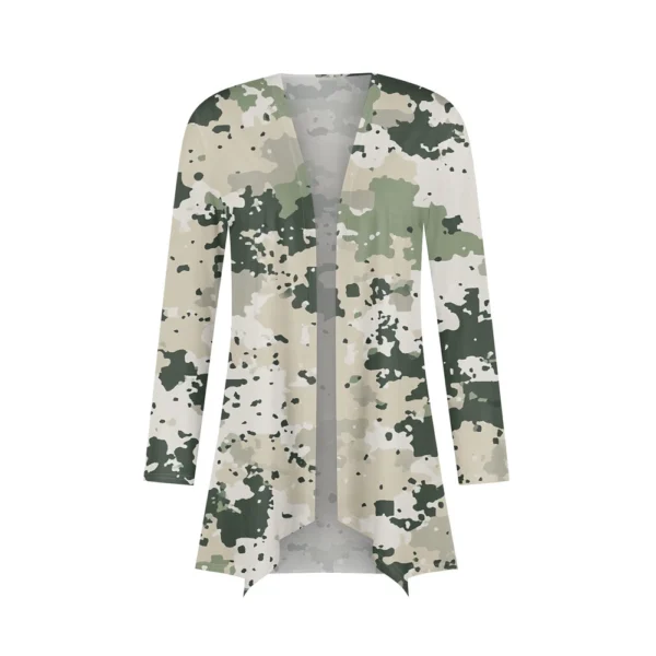 Women's Fashion Casual Christmas Print Medium Length Cardigan Jacket Coat - Image 9