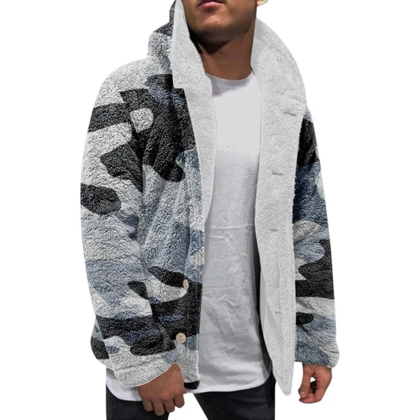 Men'S Winter Zipper Hooded Fleece Sweatshirt With Patch Pocket Casual Jacket - Image 17