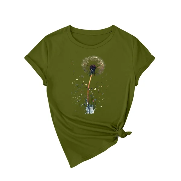 Women's Casual Printed Short Sleeved Round Neck Loose Daily Fashion T-Shirt - Image 14