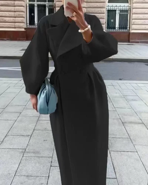 Women's lapel woolen jacket - Image 16