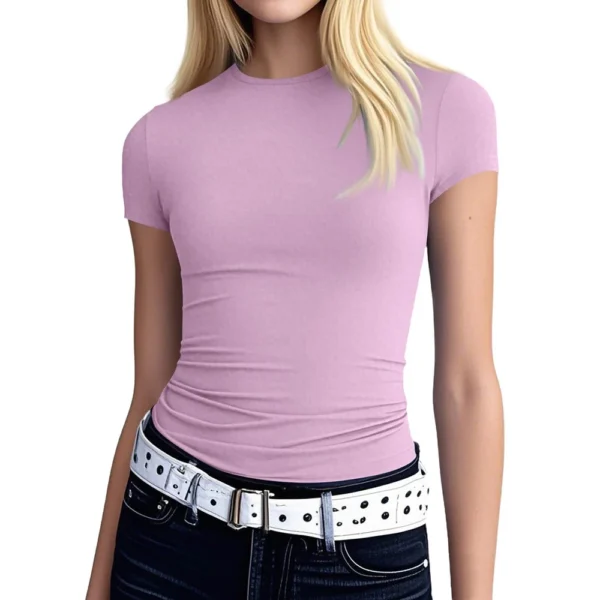 Women's Daily Short Sleeved Printed Loose Fashion Casual Round Neck T-Shirt - Image 32