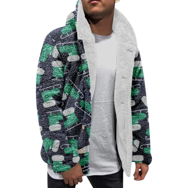 Men'S Winter Zipper Hooded Fleece Sweatshirt With Patch Pocket Casual Jacket - Image 17