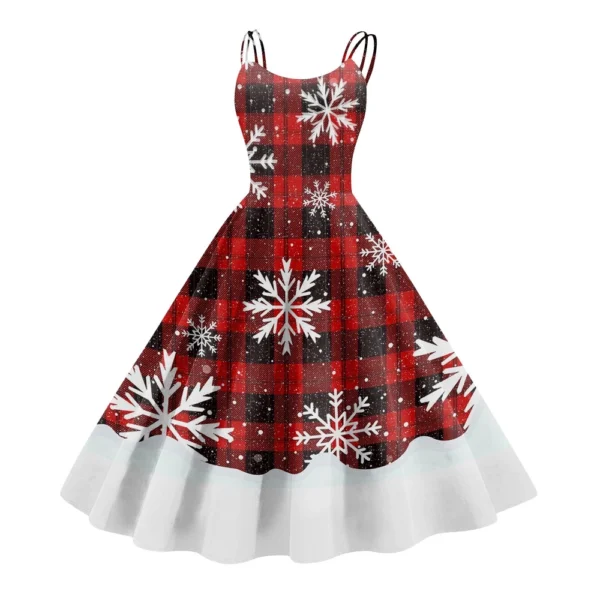 Women's Fashion Sexy Strapless Gothic Cocktail Christmas Graphic Printed - Image 31