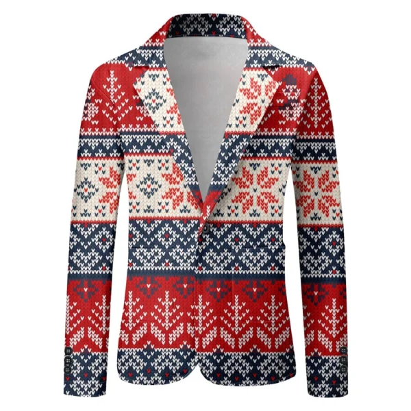 Unisex Winter Christmas Prints Suit Jackets Unisex Casual Fashion Button Jackets - Image 29