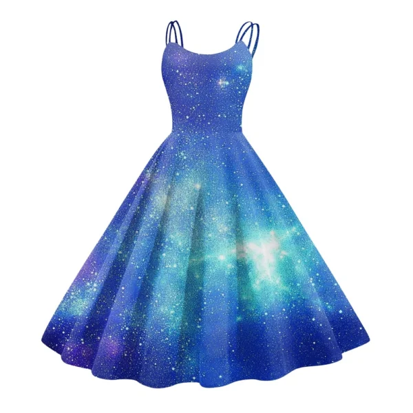 Women's Fashion  Printed Sexy Strapless Gothic Cocktail Dress Punk, Vintage - Image 23