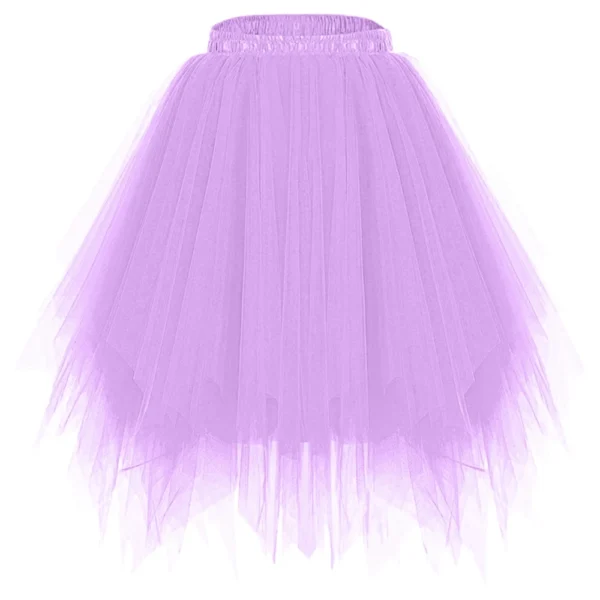Women's Fashion Solid Color Half Skirt Party Ballet Puff Skirt Mesh Skirt - Image 73