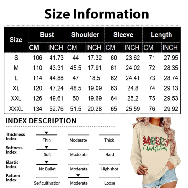 Women's Casual Loose Solid Color Easter Print Round Neck Long Sleeve Hoodie - Image 18
