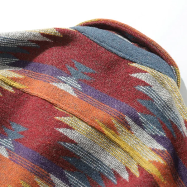 Retro Ethnic Long Sleeved Shirt Men'S Street Loose Fashion Jacket - Image 6