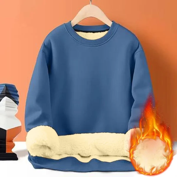 Men's Long Sleeve Fleece Casual Fuzzy Crewneck Pullover Warm Winter Sweatshirts - Image 11