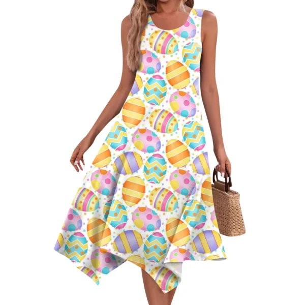 Women's Easter Sundresses Casual Printed Dresses Fashion Summer Loose Dress - Image 5