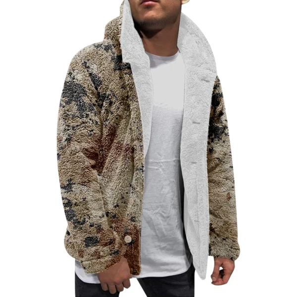 Men'S Winter Zipper Hooded Fleece Sweatshirt With Patch Pocket Casual Jacket - Image 10