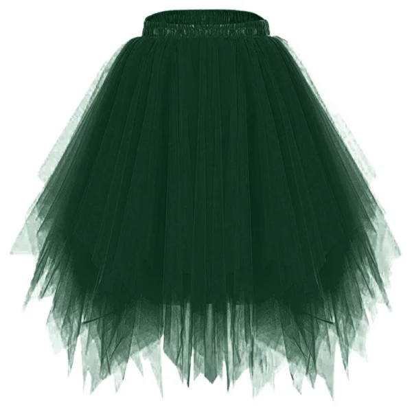 Women's Fashion Solid Color Half Skirt Party Ballet Puff Skirt Mesh Skirt - Image 31