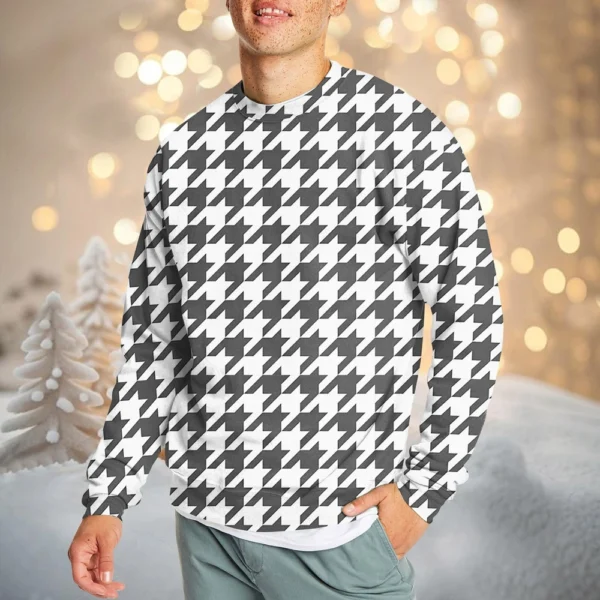 Men's Casual Fashion Comfortable Plaid Round Neck Pullover Sweatshirt Sweatshirt - Image 13