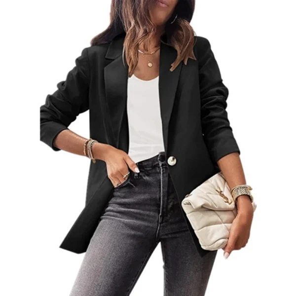 Women's solid color casual long-sleeved suit - Image 7