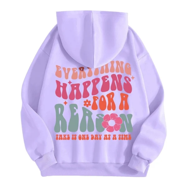 NOTHING IS REA Women's Round Neck Long Sleeve Butterfly Print Top Hooded - Image 11