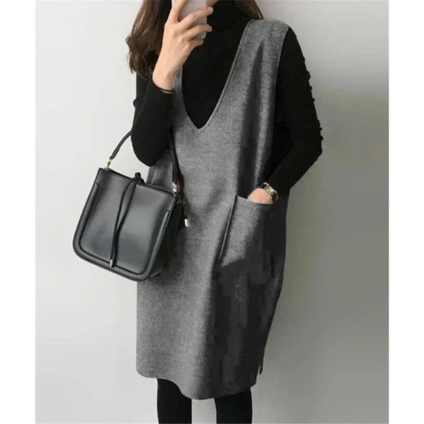 Vest women solid color loose dress women - Image 25