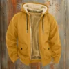Men's Casual Zippered Pocket Hooded Jacket Men's Solid Color Fashion Warm Jacket - Image 34