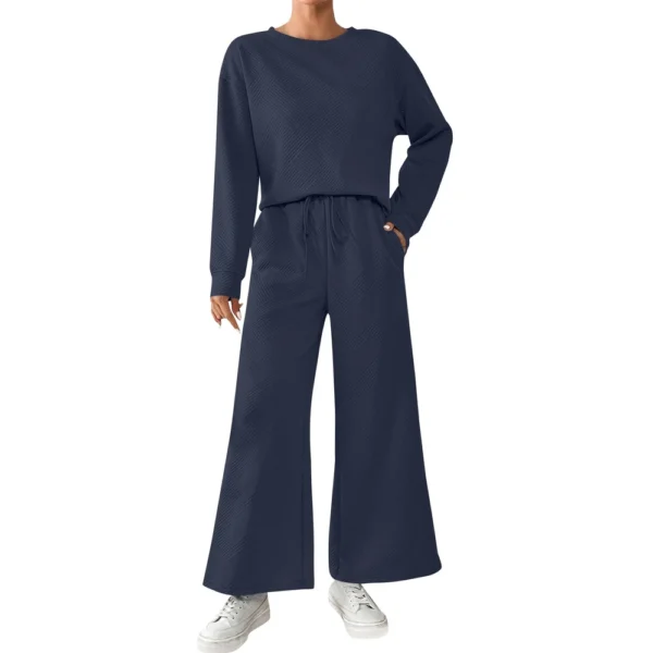 Women's Solid Color Temperament Casual Loose Textured Drawstring Elastic Waist - Image 32