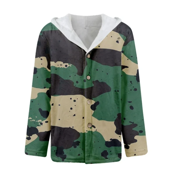 Men'S Winter Zipper Hooded Fleece Sweatshirt With Patch Pocket Casual Jacket - Image 9