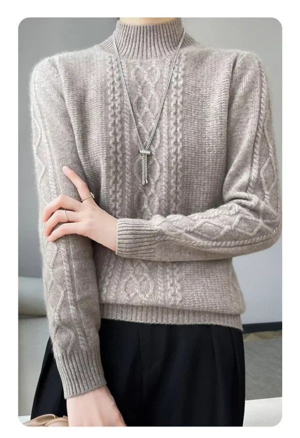 Cashmere Pullover Damen Pink Women Turtleneck Sweater - Image 12