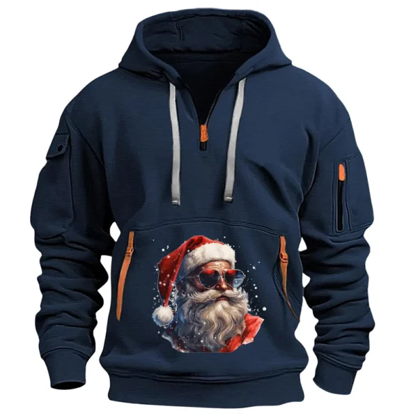Men's Printed Sweatshirt Hoodie Zipper Arm Pocket Cardigan Men's Sports Large - Image 29