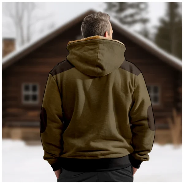 Men's Winter Print Jacket Men's Casual Trend Zipper Hooded Jacket - Image 10