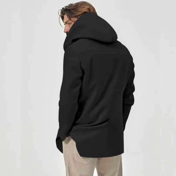 Men's trench coat long lapel hood casual trench coat - Image 23