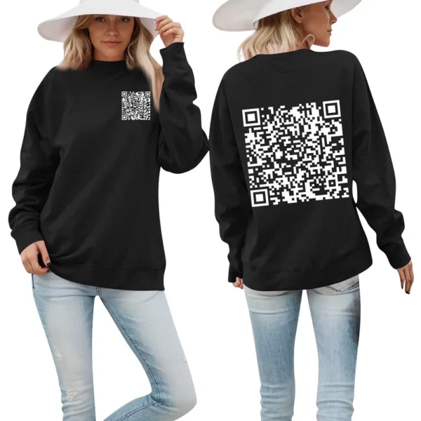 Men's Women's Casual Fashion The Same Hoodie Two-dimensional Code Print Hoodie - Image 5