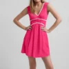 Women's Fashion Casual V-Neck Sleeveless Waist Splicing Dresses - Image 9