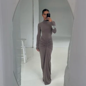 Women's sexy solid color temperament dress
