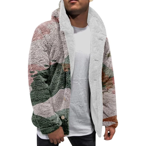 Men'S Winter Zipper Hooded Fleece Sweatshirt With Patch Pocket Casual Jacket - Image 12