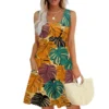Women's Casual Fashion U-neck Sleeveless Print Dress - Image 22