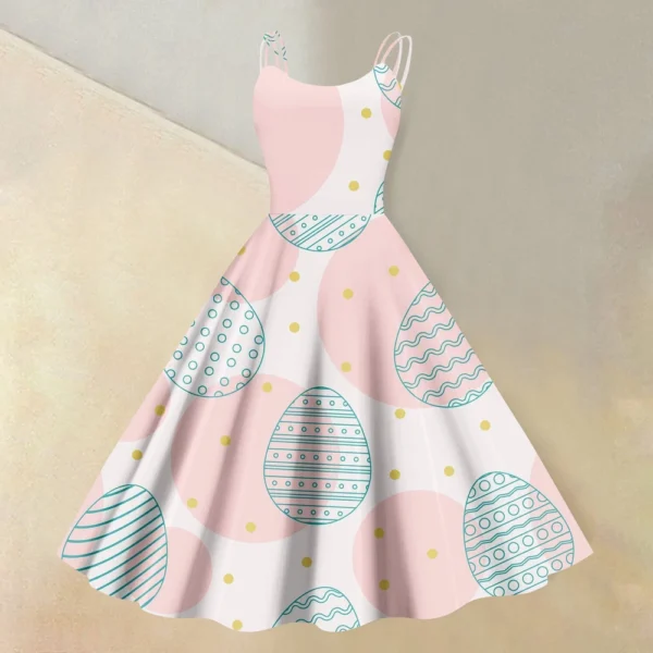 Women's  Casual Fashion Flower Print Sexy Off Shoulder Punk Retro Skirt - Image 25