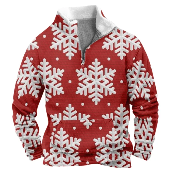 Men's  Loose Casual Fashion Stand Collar Half-Zip Hoodless Sweatshirt - Image 31